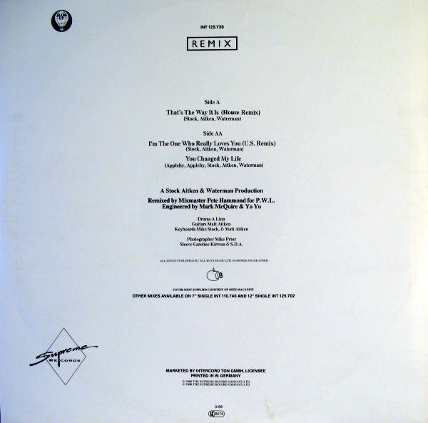 Mel & Kim – That's The Way It Is (Remix) (VG+) BOX29
