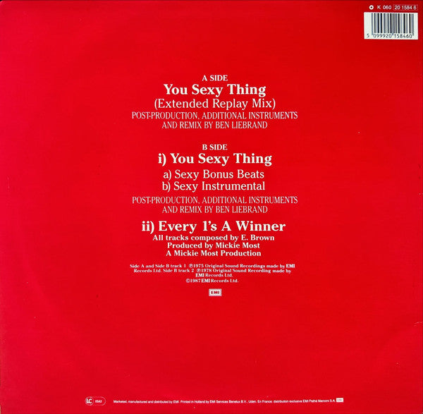 Hot Chocolate – You Sexy Thing (Extended Replay Mix) (NM) BOX27