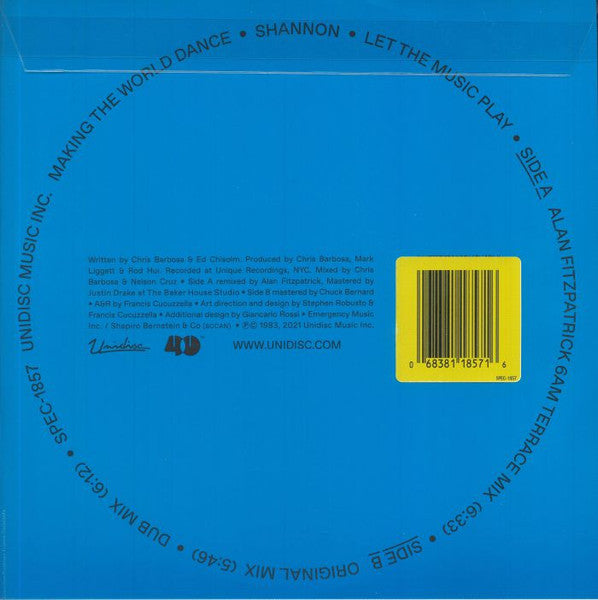 Shannon – Let The Music Play -  (Alan Fitzpatrick Remix) Let The Music Play (Original Mix) NUEVO, SELLADO
