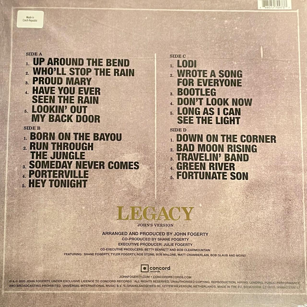 John Fogerty – Legacy: The Creedence Clearwater Revival Years (John's Version) / DISCO DOBLE (NUEVO, SELLADO) BOXV52