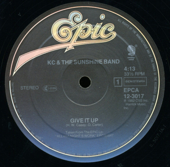 KC & The Sunshine Band – Give It Up / It's Too Hard To Say Goodbye (NM, FUNDA VG+) BOX24