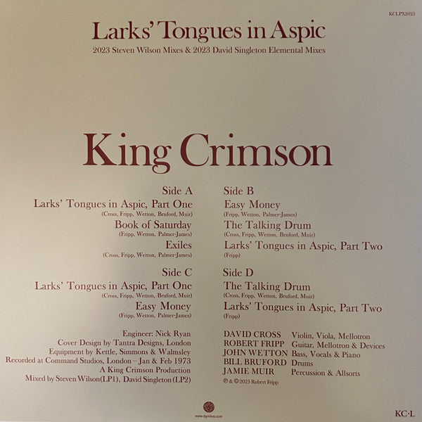 King Crimson – Larks' Tongues In Aspic 2023 Mixes / DISCO DOBLE (NUEVO, SELLADO) BOXV46