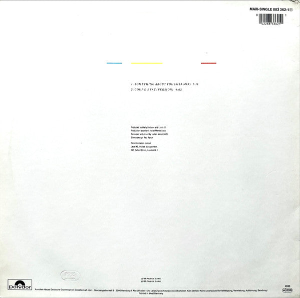 Level 42 – Something About You (Sisa Mix) (NM, FUNDA EX) BOX36