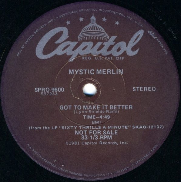 Mystic Merlin – Sixty Thrills A Minute (NM, FUNDA GENERICA) BOX18