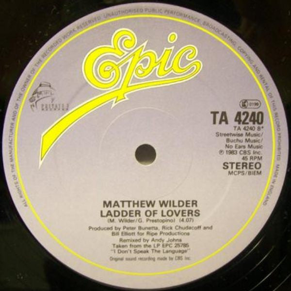 Matthew Wilder – The Kid's American (Extended Remix) (EX, FUNDA VG+) BOX11