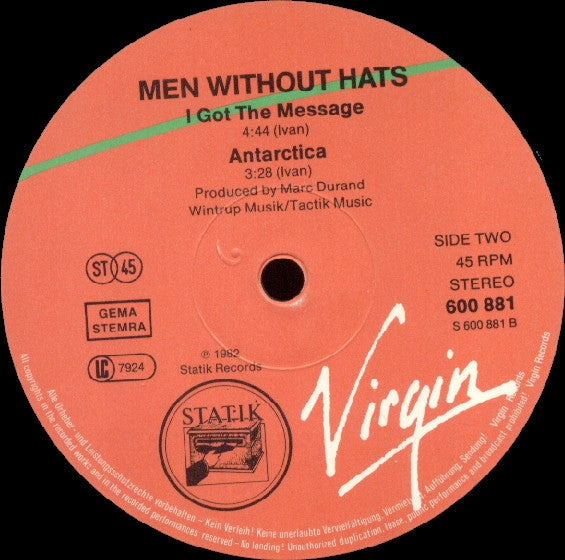 Men Without Hats – The Safety Dance (Extended 'Club Mix') (NM) BOX29
