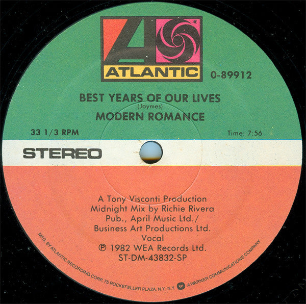 Modern Romance – Best Years Of Our Lives (NM, Funda EX Generic de Sello) [Stickers en ambos lados de galleta] Box10