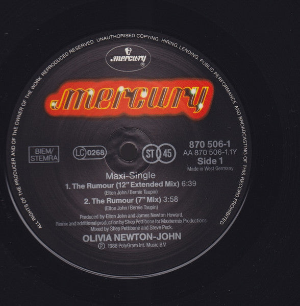 Olivia Newton-John – The Rumour (NM) BOX27