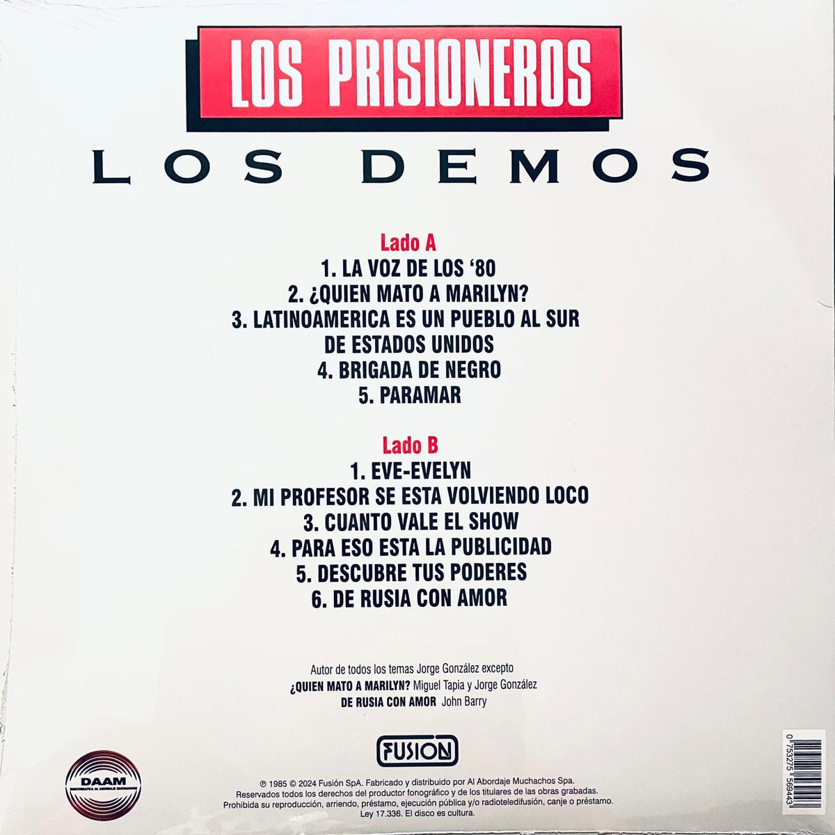 Los Prisioneros – La Voz De Los '80 (Los Demos) (NUEVO, SELLADO)