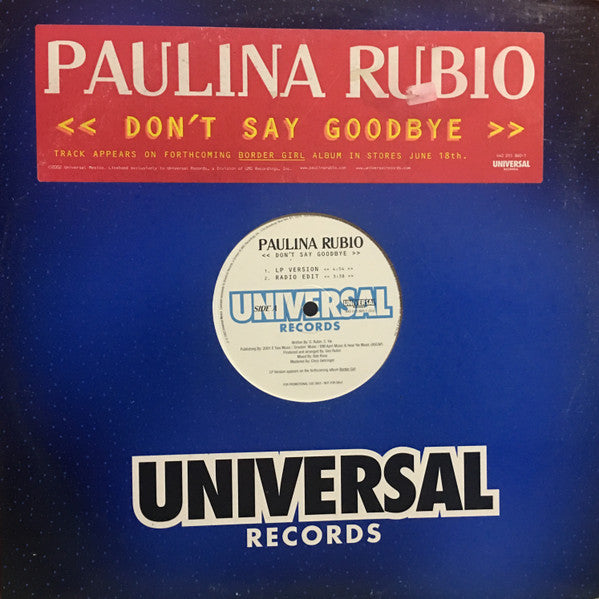 Paulina Rubio – Don't Say Goodbye (VG+, Funda generic de Sello) Box24