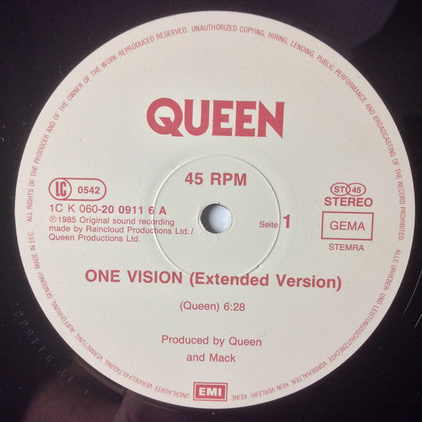 Queen – One Vision (Extended Vision) (NM, FUNDA VG+) BOX27