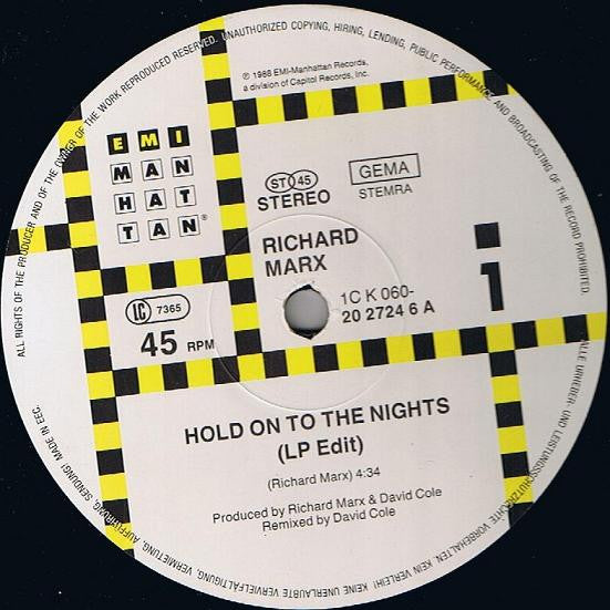 Richard Marx – Hold On To The Nights (EX) BOX36