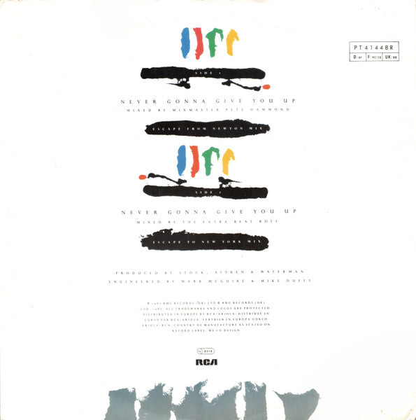 Rick Astley – Never Gonna Give You Up (Escape From Newton Mix & Escape To New York Mix) (NM, FUNDA VG+)