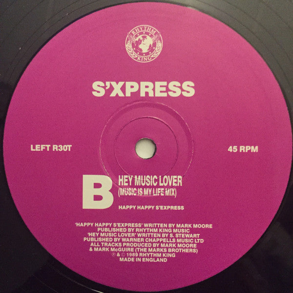 S'Xpress – Hey Music Lover (Spatial Expansion Mix) (NM) BOX24