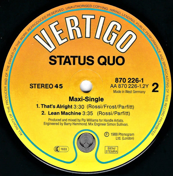 Status Quo – Ain't Complaining (NM) BOX35