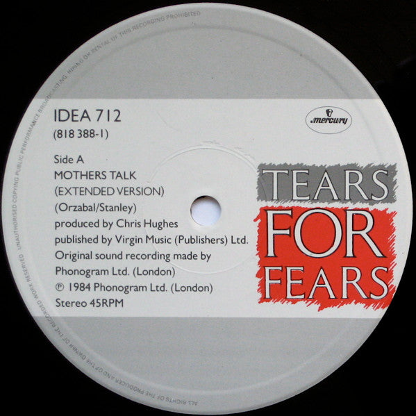 Tears For Fears – Mothers Talk (Extended Version) (EX, FUNDA VG+) BOX27