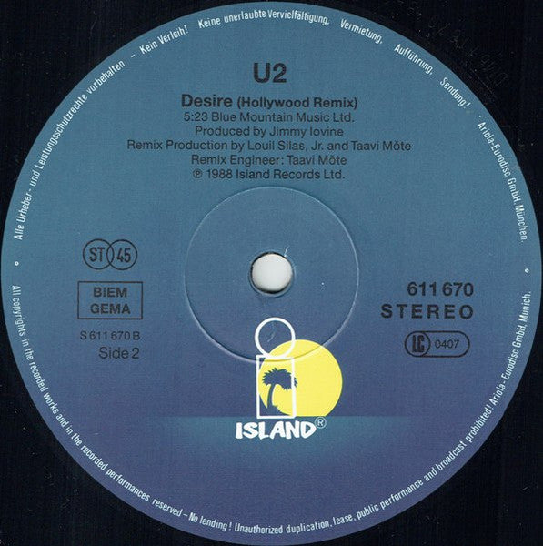 U2 – Desire (NM, FUNDA EX)