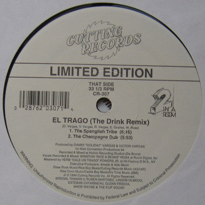 2 In A Room – El Trago (The Drink) (Remix) (VG+, Funda Generic) Box21