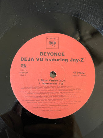 Beyoncé featuring Jay-Z – Deja Vu (Dance Mixes) (VG+, Funda Generic) Box24