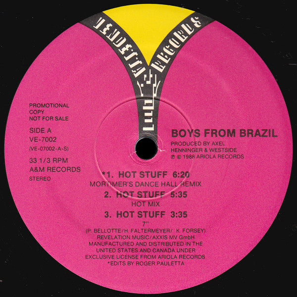 Boys From Brazil – Hot Stuff (NM, Funda Generic) Box35