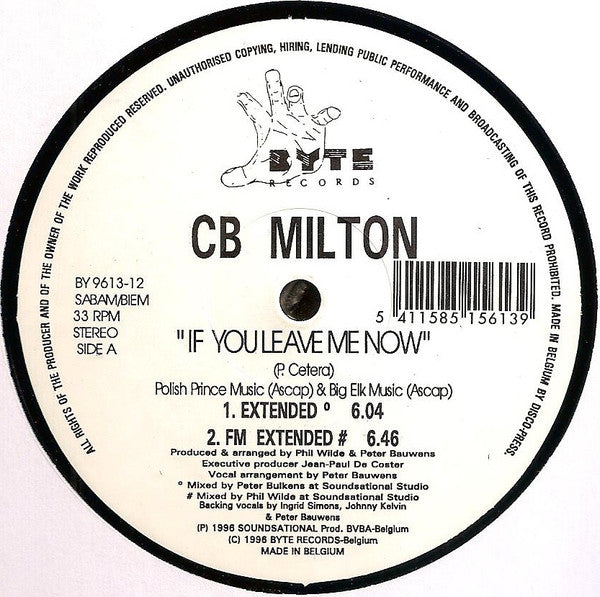 CB Milton – If You Leave Me Now (VG+, Funda Generic) Box18