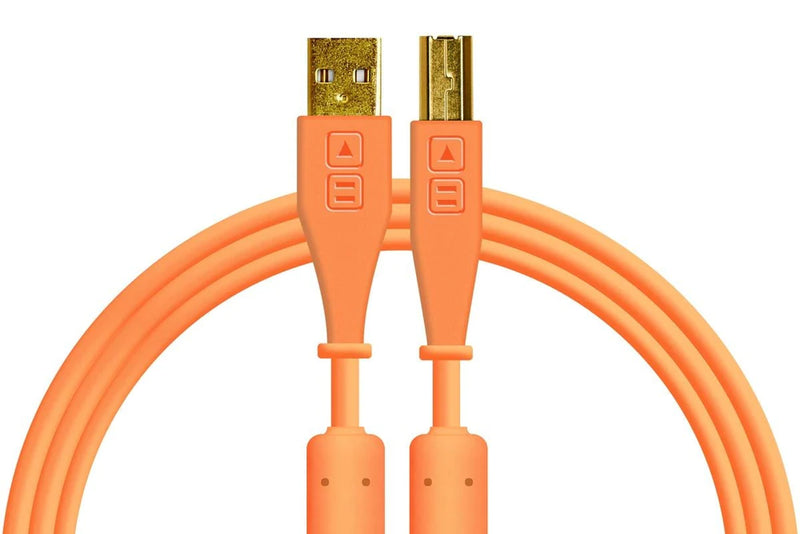 Cable USB-B a USB-A 1.5 Metros color Naranjo (Neon Orange) Chroma DJTechtools