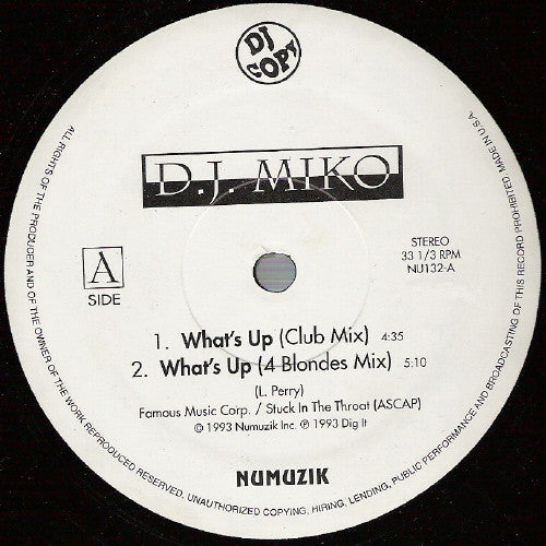 D.J. Miko / Q & Q – What's Up / Batuca Gum (VG+, Funda Generic) Box14