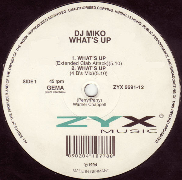 DJ Miko – What's Up (VG+, Funda Generic) Box15