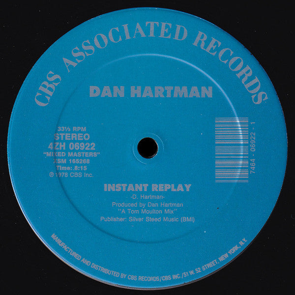 Dan Hartman – Instant Replay / Vertigo/Relight My Fire (VG+, Funda Generic) Box26