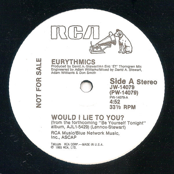 Eurythmics ‎– Would I Lie To You? (VG+, Funda Generic) Box9