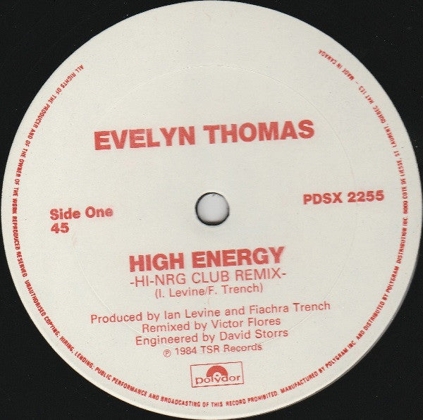 Evelyn Thomas – High Energy (VG+, Funda Generic) Box18