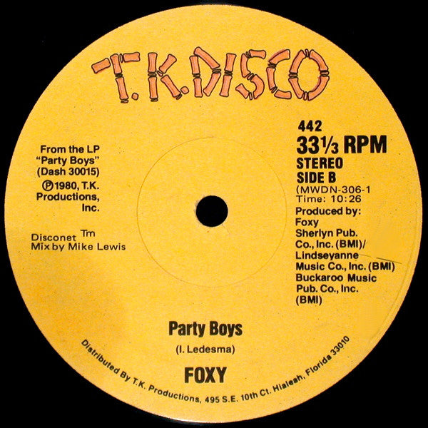 Foxy ‎– Party Boys (VG+, Funda Generic) Box13