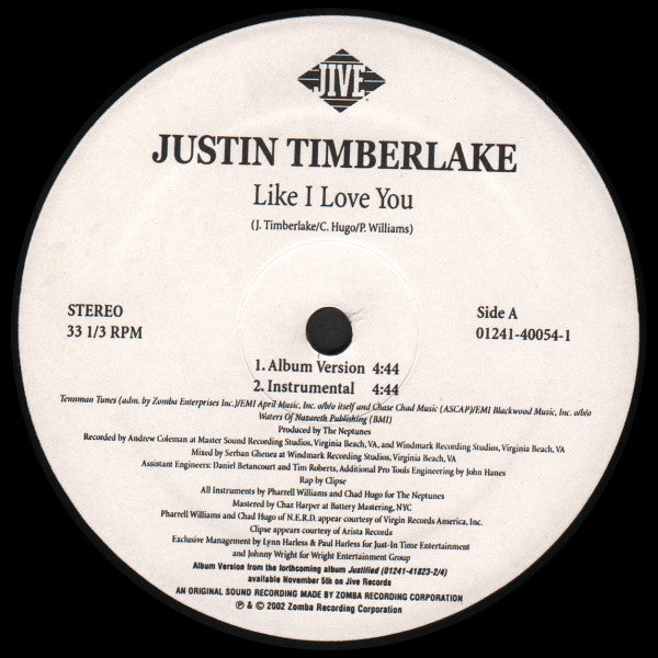 Justin Timberlake – Like I Love You (VG+, Funda Generic) Box9