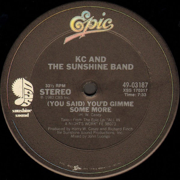 KC And The Sunshine Band – (You Said) You'd Gimme Some More (VG+, Funda Generic) Box15