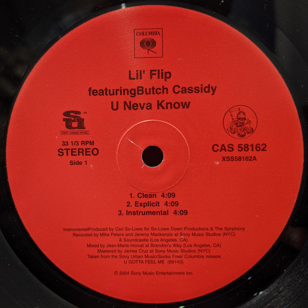 Lil' Flip – U Neva Know / Check (Let's Ride) (VG+, Funda Generic) Box24