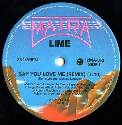 Lime ‎– Say You Love Me / Do Your Time On The Planet (Remixes) (VG+, Funda Generic) Box19