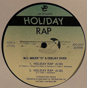 M.C. Miker "G" & Deejay Sven ‎– Holiday Rap (VG+, Funda Generic) Box9