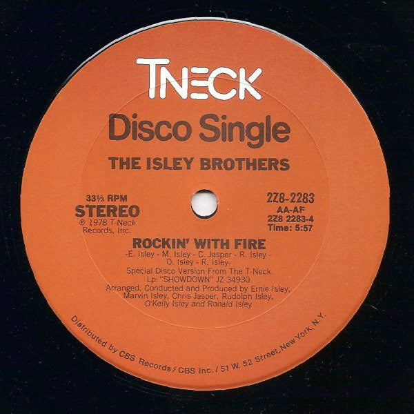 The Isley Brothers – Rockin' With Fire / I Wanna Be With You (Parts 1 & 2) (Disco Version) (VG+, Funda Generic) Box22
