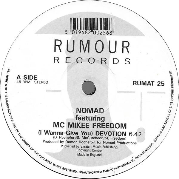 Nomad Featuring MC Mikee Freedom ‎– (I Wanna Give You) Devotion (VG+, Funda Generic) Box8