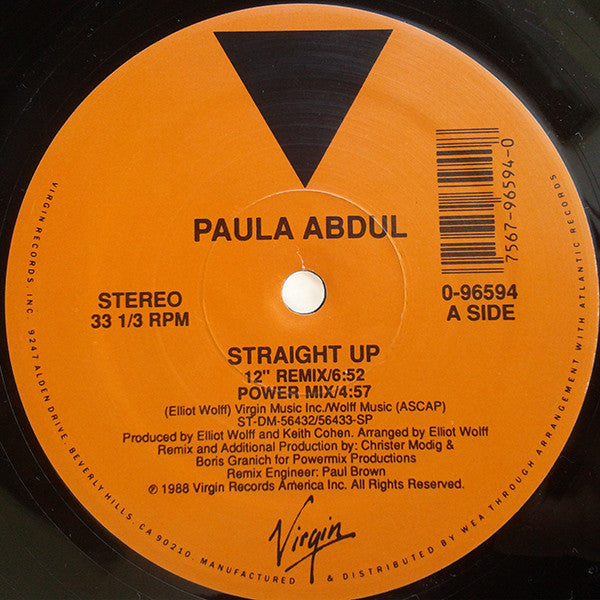 Paula Abdul – Straight Up (VG+, Funda Generic) Box15