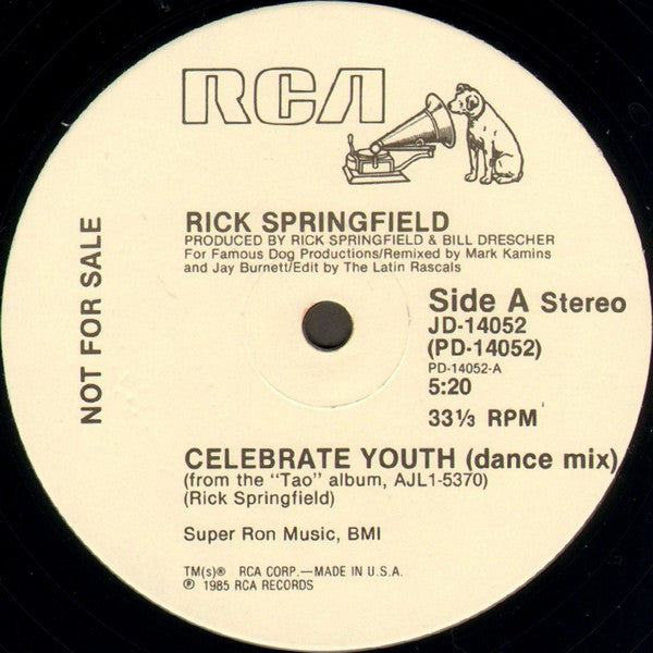 Rick Springfield ‎– Celebrate Youth (VG+, Funda Generic) Box8