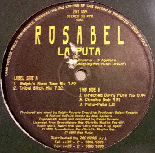 Rosabel ‎– La Puta (VG+, Funda Generic) Box19