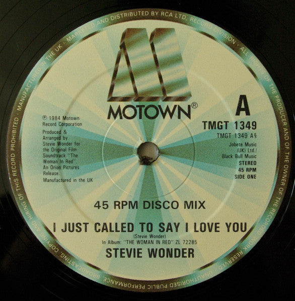 Stevie Wonder – I Just Called To Say I Love You (VG+, Funda Generic) Box20