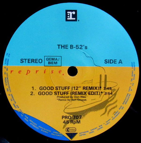 The B-52's – Good Stuff (Remix) Pequeńa marca con lápiz en galleta (VG+, Funda Generic) Box6