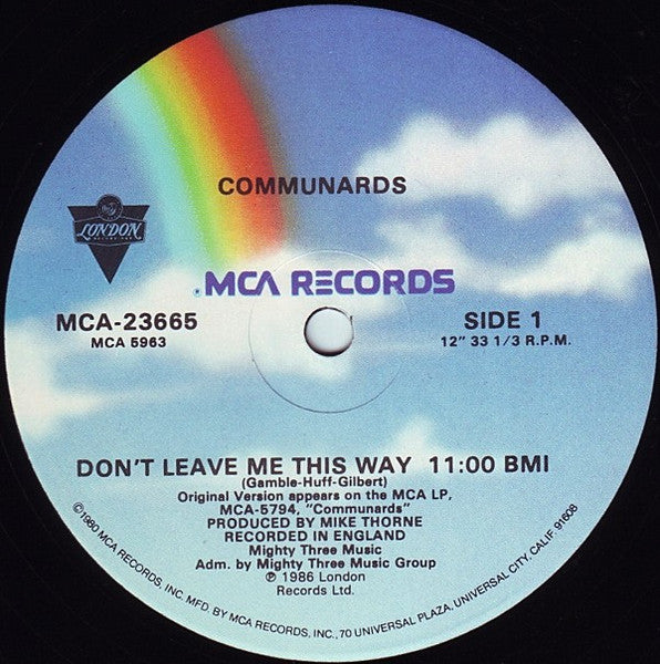 The Communards With Sarah Jane Morris – Don't Leave Me This Way (VG+, Funda Generic) Box32