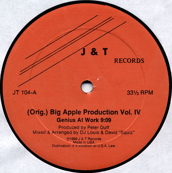 Various – (Orig.) Big Apple Production Vol. IV [SELLADO, Funda Generic] Box26