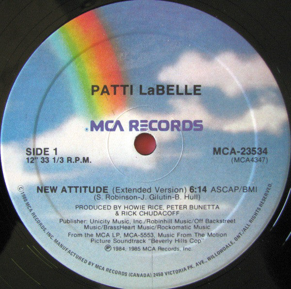 Patti LaBelle / Harold Faltermeyer – New Attitude / Axel F (VG+, Funda Generic) Box23