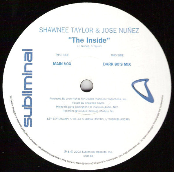 Shawnee Taylor & Jose Nuñez – The Inside (VG+, Funda Generic) Box21