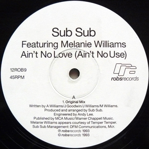 Sub Sub Featuring Melanie Williams – Ain't No Love (Ain't No Use) (VG+, Funda Generic) Box1